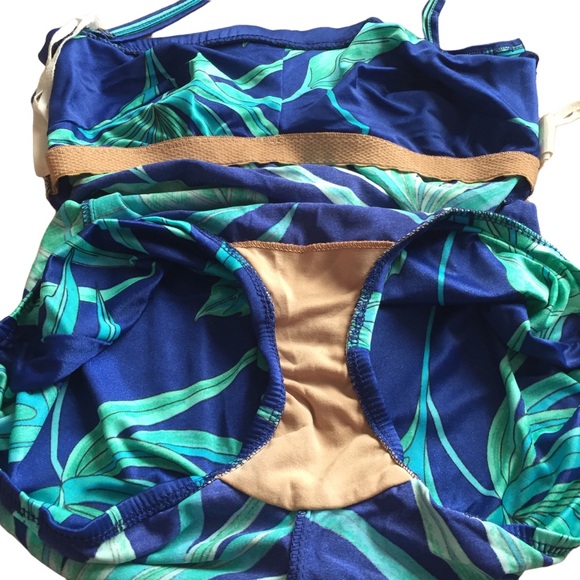 Dead stock vintage blue/green 1pc swimsuit - Picture 4 of 4